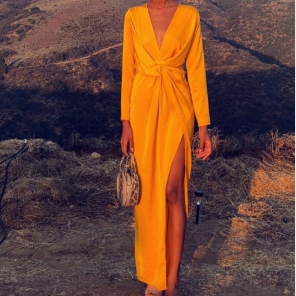 *NEW* Maxi Wrap Long Sleeve Dress - Rust Orange - Picture 6 of 6